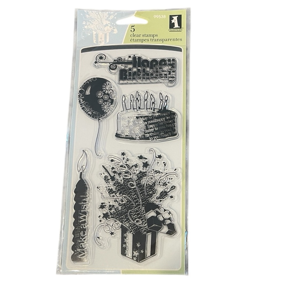 Inkadinkado Clear Stamps HAPPY BIRTHDAY 99538 Card Making Crafting NEW
